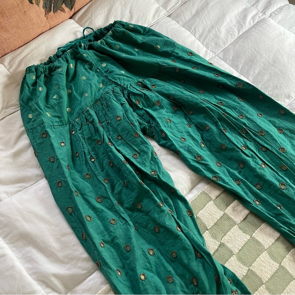 Vintage embellished pants with drawstring - Picture 4 of 7